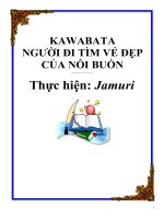 KAWABATA NGĐI TÌM VẺ ĐẸP CỦA NỖI BÙN