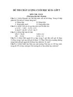 ĐỀ THI HKII MÔN TOÁN