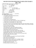 REVIEW SECOND SEMESTER GRADE 4