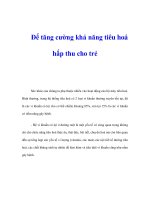 Để tăng cường khả năng tiêu hoá hấp thu cho trẻ pdf