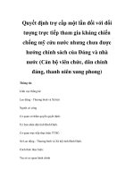 Quyết định trợ cấp một lần đối với đối tượng trực tiếp tham gia kháng chiến chống mỹ cứu nước nhưng chưa được hưởng chính sách của Đảng và nhà nước (Cán bộ viên chức, dân chính đảng, thanh niên xung phong) pps