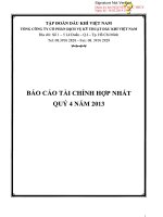 báo cáo tài chính quý 4 năm 2013 hợp nhất tổng công ty cổ phần dịch vụ kỹ thuật dầu khí việt nam