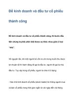 Để kinh doanh và đầu tư cổ phiếu thành công pot