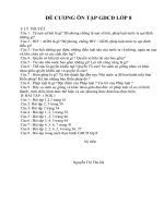 Đề cu­o­ng ôn tập GDCD 8