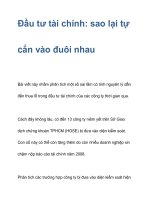 Đầu tư tài chính: sao lại tự cắn vào đuôi nhau potx