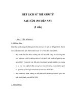 Giáo án lịch sử 9 - KẾT LỊCH SỬ THẾ GIỚI TỪ SAU NĂM 1945 ĐẾN NAY pptx