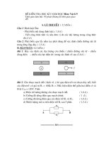 Đề + ĐA kiểm tra HK 2 lớp 9 môn lí