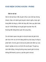 KHÁI NIỆM CHỨNG KHOÁN –PHẦN2 potx