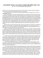 giải pháp nâng cao chất lượng mông Ngữ Văn