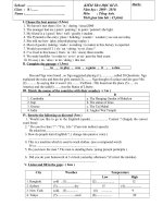 Đề Anh 8 HKII-Đáp án