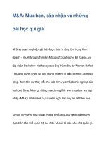 M&A: Mua bán, sáp nhập và những bài học quí giá potx