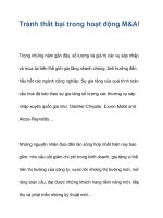 Tránh thất bại trong hoạt động M&A! pot