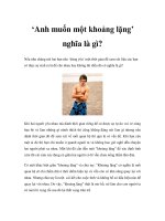 ‘Anh muốn một khoảng lặng’ nghĩa là gì? doc