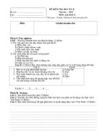 Đề thi học kỳ 2 sinh 6 có đáp án