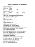 Nội dung ôn tập thi học kì II môn Tiếng Anh lớp 8