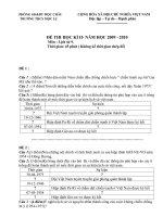 Đề, đáp án kiểm tra học kì II sử chuẩn