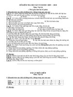 Đề thi Vật li 6 HKII 2009 - 2010