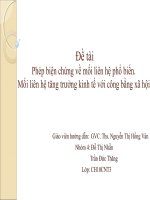 Phép biện chứng về mối liên hệ phổ biến.Mối liên hệ tăng trưởng kinh tế với công bằng xã hội