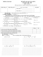 ĐỀ THI TOẮN 8 HK2 MỚI