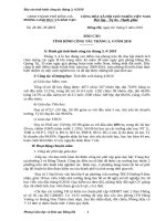 báo cáo tình hình công tác tháng 3,4/2010