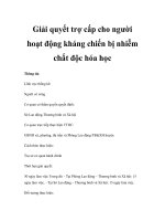Giải quyết trợ cấp cho người hoạt động kháng chiến bị nhiễm chất độc hóa học potx