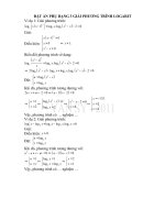 ĐẶT ẨN PHỤ DẠNG 3 GIẢI PHƯƠNG TRÌNH LOGARIT ppt