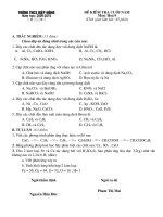 Kiểm tra hóa 9 - Cuối học kì 2