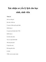 Xác nhận sơ yếu lý lịch cho học sinh, sinh viên Thông tin Lĩnh vực thống kê: pdf