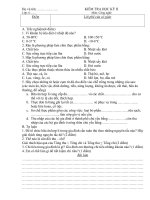 Đề-đáp án KT học kỳ 2