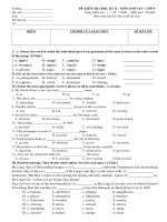 Đề kiểm tra anh 8  kì 2+ĐA