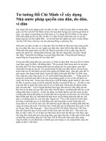 tư tưởng hồ chí minh về nhà nươc của dân do dân vì dân