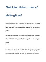 Phát hành thêm = mua cổ phiếu giá rẻ? doc