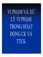 Bài giảng Vi phạm và xử lý vi phạm trong hoạt động chứng khoán và thị trường chứng khoán