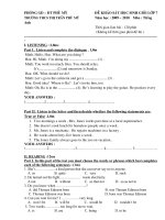 ĐỀ KHẢO SÁT HSG  AV 7 (09-10) - KEY