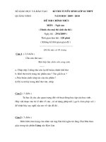 ĐỀ THI TUYỂN SINH  THPT tỉnh QUẢNG NINH 2009 -2010môn Ngữ văn