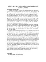 báo cáo việc làm mới: Nâng cao chất lượng ứng dụng CNTT vào dạy  học