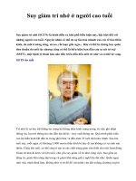 Suy giảm trí nhớ ở người cao tuổi doc