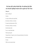 Gia hạn giấy phép thành lập văn phòng đại diện của doanh nghiệp du lịch nước ngoài tại Việt Nam ppt