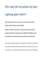 Khi nào thì cổ phiếu bị tạm ngừng giao dịch? pdf