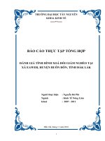 BÁO CÁO THỰC TẬP TỔNG HỢP ''''ĐÁNH GIÁ TÌNH HÌNH XOÁ ĐÓI GIẢM NGHÈO TẠI XÃ EAWER, HUYỆN BUÔN ĐÔN, TỈNH ĐẮK LẮK