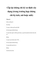 Cấp lại chứng chỉ kỹ sư định xây dựng (trong trường hợp chứng chỉ bị rách, nát hoặc mất) ppsx