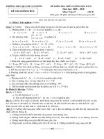 ĐỀ THI TOÁN 9 HỌC KỲ 2