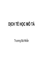 3 DỊCH tễ học mô tả