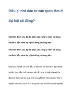 Điều gì nhà đầu tư cần quan tâm ở đại hội cổ đông? pdf