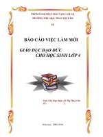 BÁO CÁO VIỆC LÀM MỚI-GD ĐẠO ĐỨC CHO HS LỚP 4