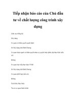 Tiếp nhận báo cáo của Chủ đầu tư về chất lượng công trình xây dựng pps