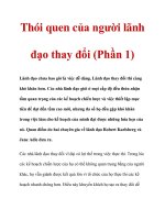 Thói quen của người lãnh đạo thay đổi (Phần 1) ppsx