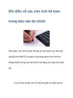 Đôi điều về các ước tính kế toán trong báo cáo tài chính ppsx