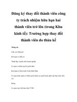 Đăng ký thay đổi thành viên công ty trách nhiệm hữu hạn hai thành viên trở lên (trong Khu kinh tế): Trường hợp thay đổi thành viên do thừa kế doc