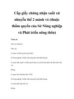 Cấp giấy chứng nhận xuất xứ nhuyễn thể 2 mảnh vỏ (thuộc thẩm quyền của Sở Nông nghiệp và Phát triển nông thôn) potx